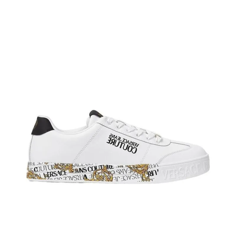 VERSACE JEANS Couture Low Top Stylish Skateboarding Shoes Men's White-3