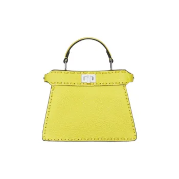 FENDI Peekaboo ISeeU Calfskin Shoulder Bag Crossbody Bag Handbag Women's Yellow