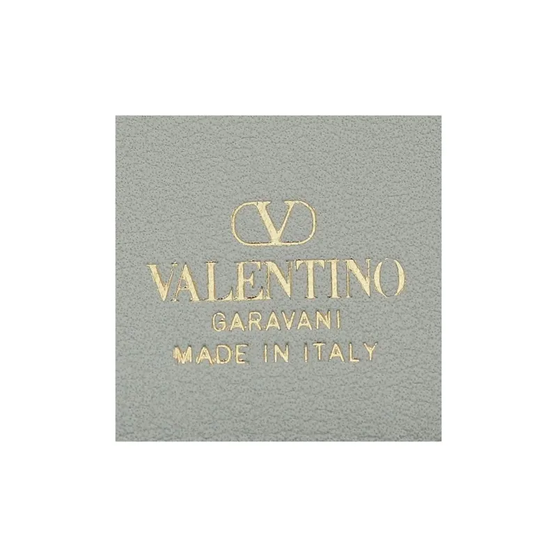 Valentino Rockstud Leather Wallet Mini Women's Aqua Green-7