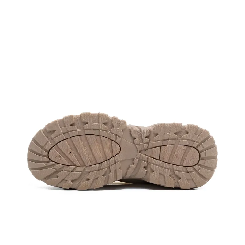 Warrior Wear resistant Lightweight Breathable And Non slip. Low Top Chunky Sneakers Women's Beige Pink Beige Coffee-5