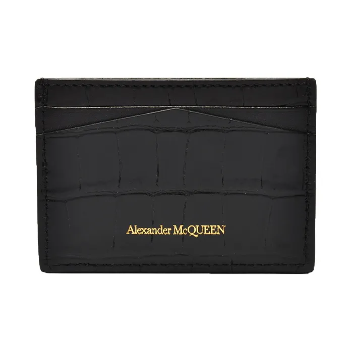 Alexander McQueen Skull Embossed Crocodile Effect Cardholder-2