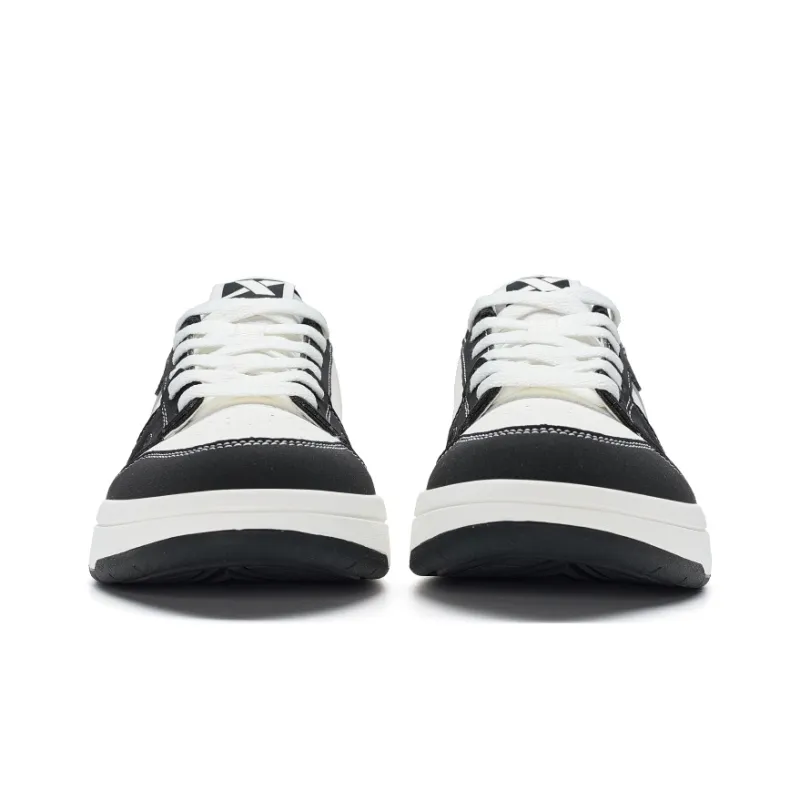 XTEP MAXX LITE Skateboard Shoes Women's Low Top Canvas White/Black-5