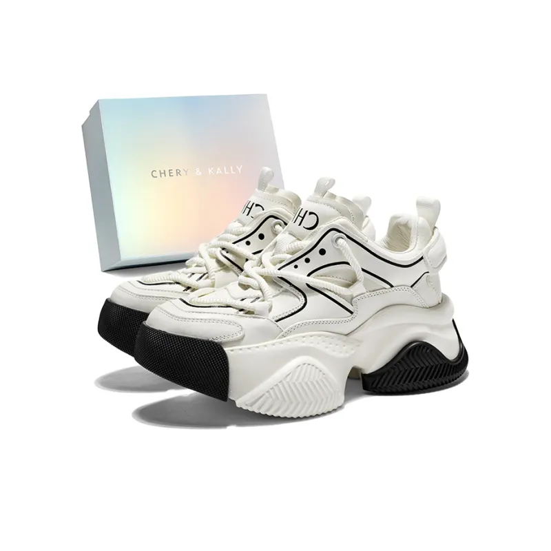 CHERYKALLY Height Increasing Low-Top Chunky Sneakers Women's 6.5cm-5