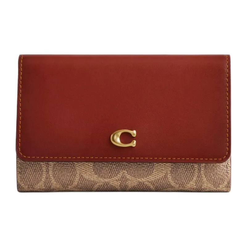 COACH Canvas Wallet Medium Size Women's Tan-0