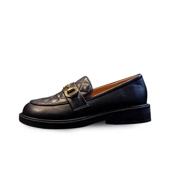 Lady's House Loafers Women's Black Beige