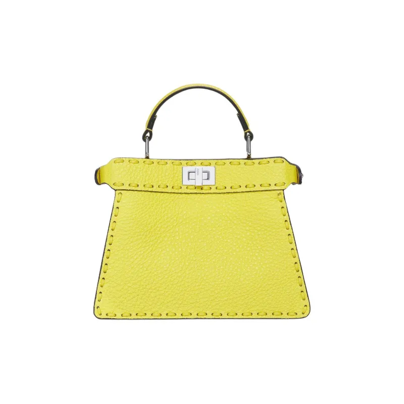 FENDI Peekaboo ISeeU Calfskin Shoulder Bag Crossbody Bag Handbag Women's Yellow-2