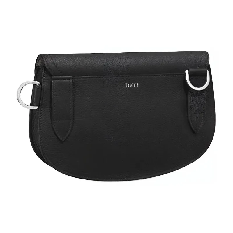 DIOR Saddle Grained Cow Leather Shoulder Bag Crossbody Bag Sling Bags Men's Black-2