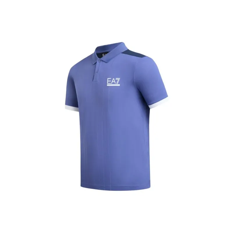 EMPORIO ARMANI EA7 SS24 Polo Shirt Men's Royal Blue-2