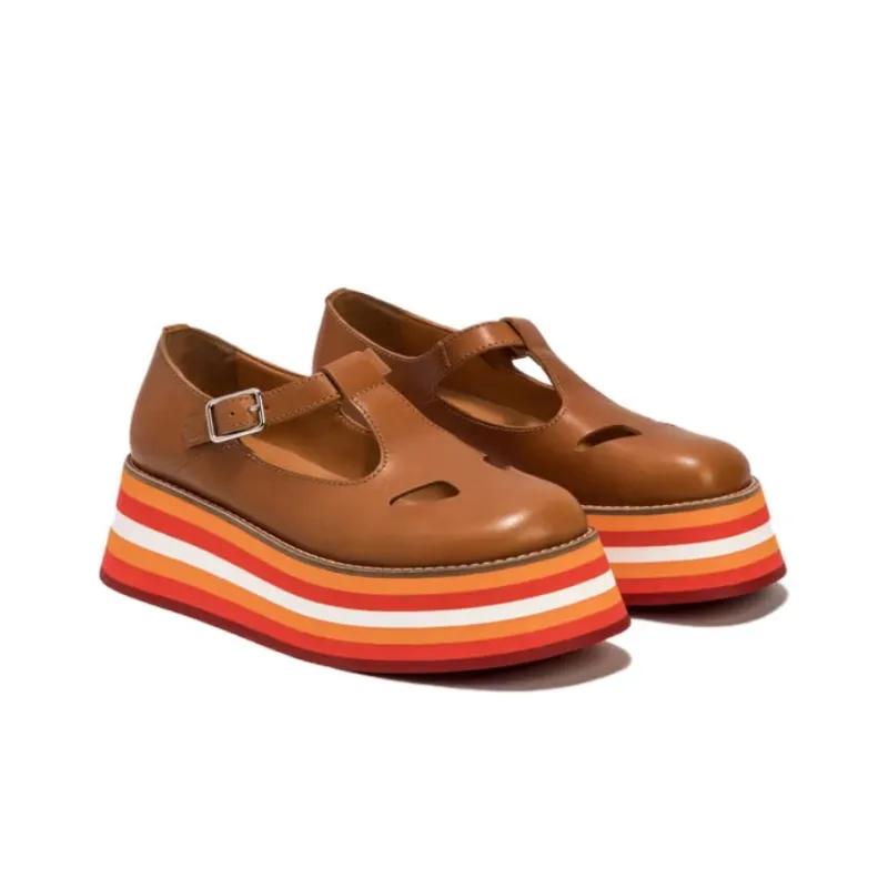 Burberry Casual Single Shoes Women's Brown-3