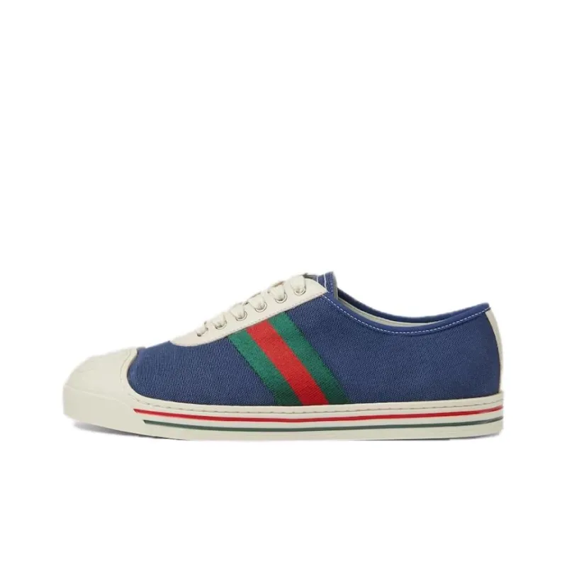 GUCCI Low Top Skateboard Shoes Women's Blue-0