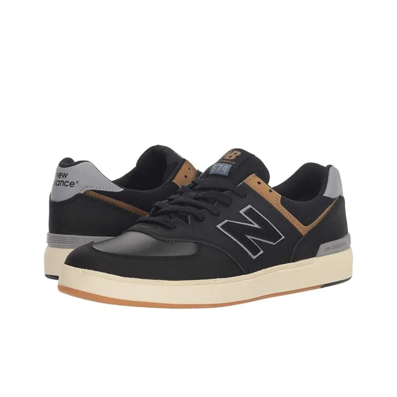 New Balance NB 574 All Coast Wear-Resistant Balanced Lightweight Breathable Low-Top Skateboard Shoes Men's Black-2
