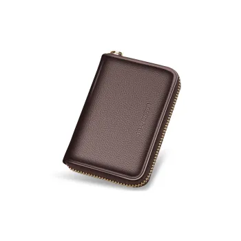 Old Man's Head Top Grain Cow Leather Card Holder Regular Men's Black/Coffee