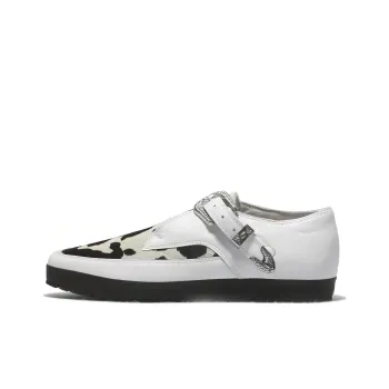 Jeremy Scott x Adidas Originals JS Pony SLM Leather Anti Slip Wear Resistant Low Top Skateboard Shoes Men's White Black