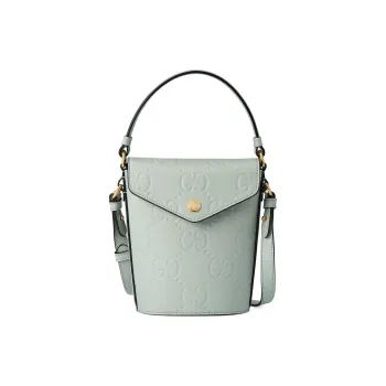 GUCCI Leather Bucket Bag, Handbag, Shoulder Bag, Crossbody Bag Mini Women's Light Green