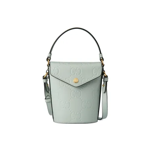 GUCCI Leather Bucket Bag, Handbag, Shoulder Bag, Crossbody Bag Mini Women's Light Green