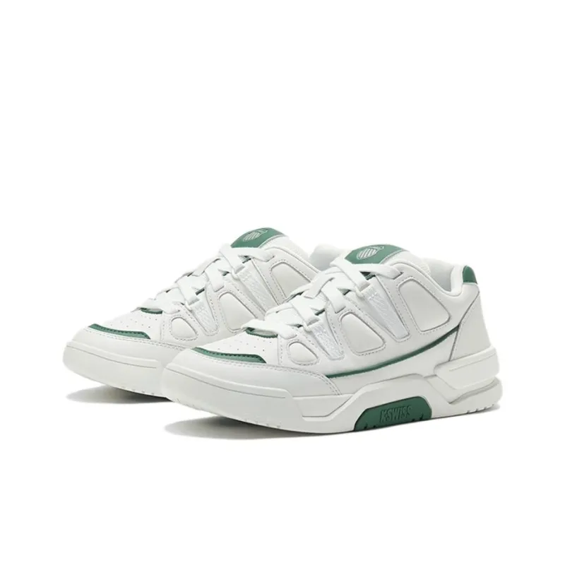KSWISS Coverage, Cushioning, Abrasion Resistant, Lightweight Low Top Puffy Shoes Men's White Green-1