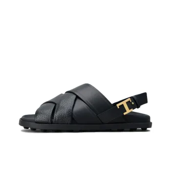 TOD'S Logo Buckle Interwoven Strap Sandals Women's