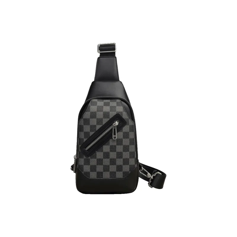 Old Man's Head Synthetic Leather Patchwork Fabric Shoulder Bag Crossbody Bag Sling Bags Regular Men's Black-0