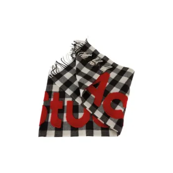 Acne Studios Checkered Logo Detailed Scarf