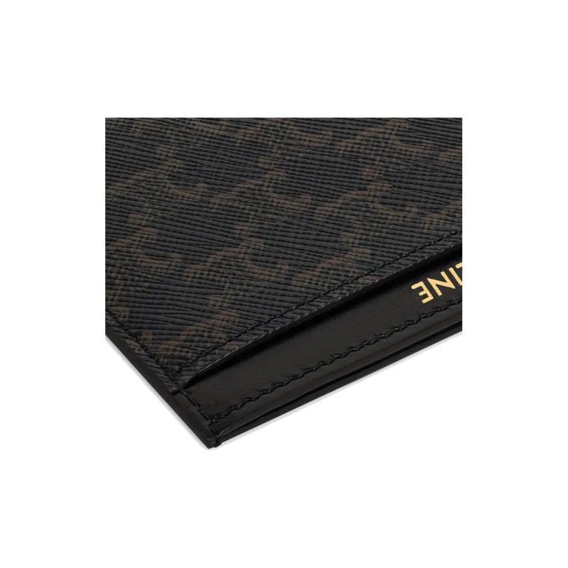 CELINE Triomphe Cow Leather Binding Card Holder Men's Black-2