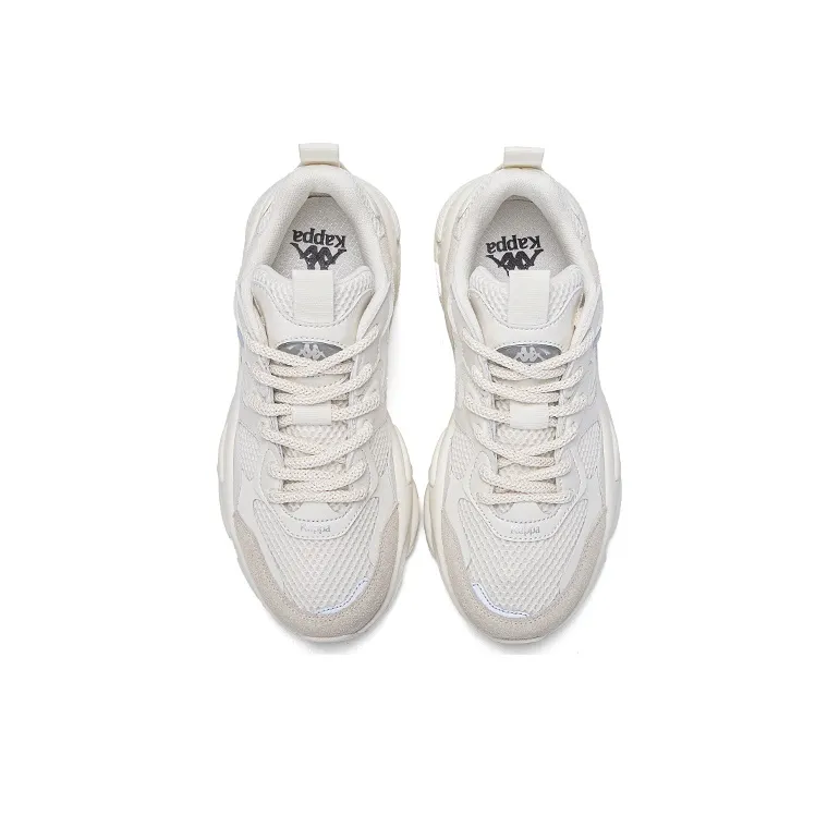 Kappa Anti Slip And Wear Resistant Breathable Low Top Casual Running Shoes Unisex Winter White/Malted Rice Zongzi-4