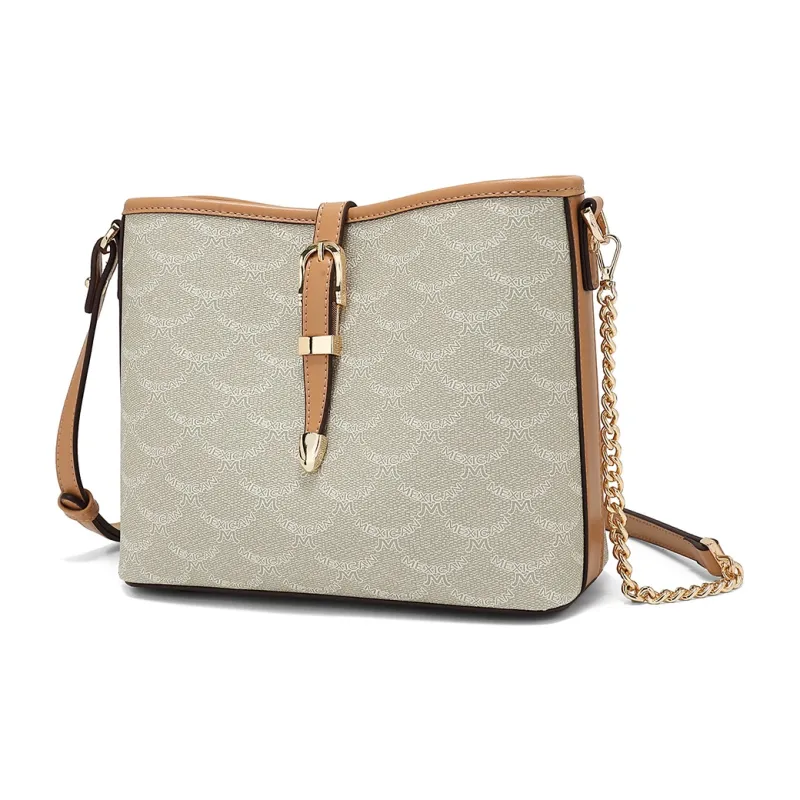 MEXICAN Polyurethane Shoulder Bag Regular Women's Mocha Coffee/Khaki Apricot/Elegant White-13