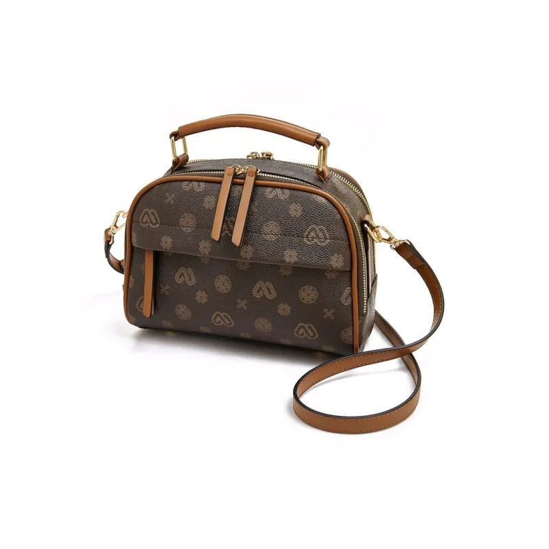 Old Man's Head Synthetic Leather Shoulder Bag Crossbody Bag Handbags Regular Women's Coffee-1