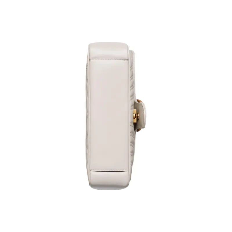 GUCCI GG Marmont Leather Crossbody Bag, Shoulder Bag Women's Light Gray-5