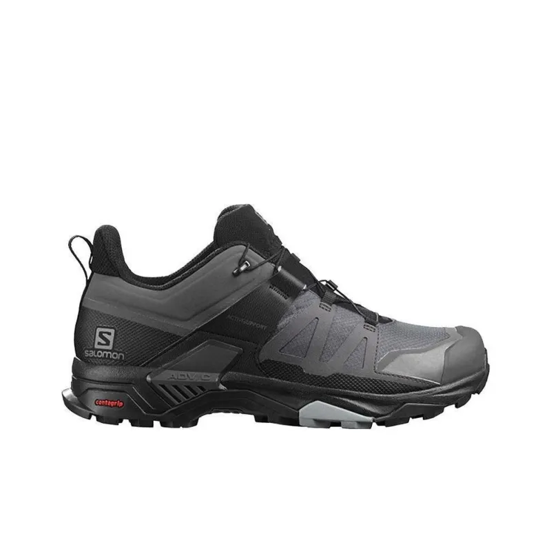 SALOMON X Ultra 4 GTX Cushioning Abrasion Resistant Coverage Support Balance Low Top Hiking Shoes Men's Iron Gray-1