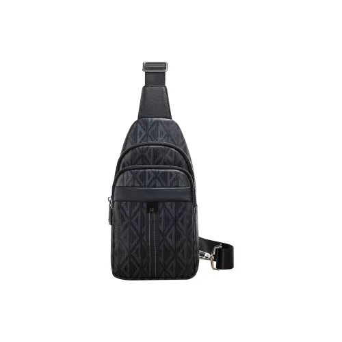 Old man's head Sling Bags Black