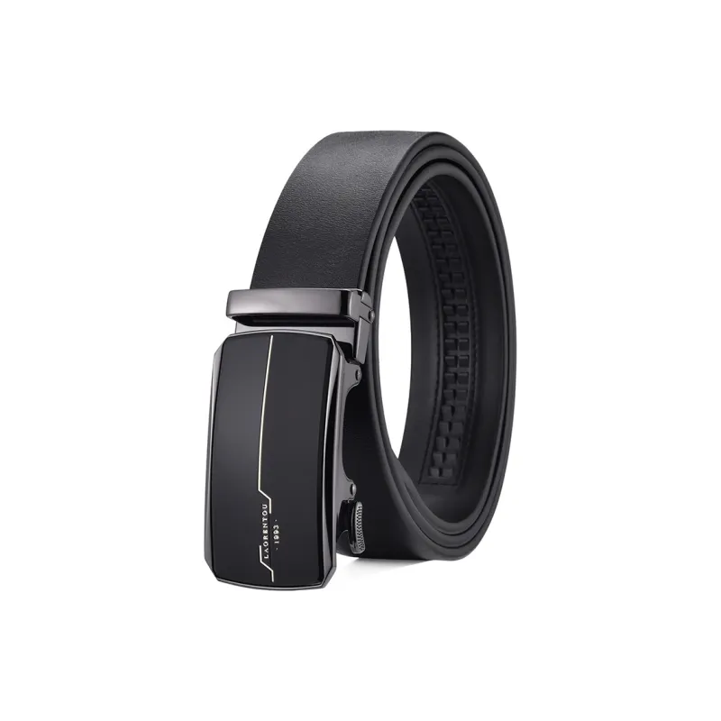 Old Man's Head Automatic Buckle Genuine Leather Business Leather Belts Men's Width  3.5cm-0