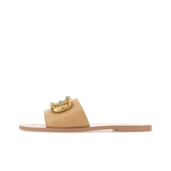 Valentino Logo Embellished Slip On Slides Women's