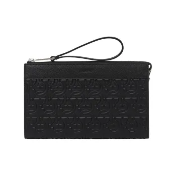 FERRAGAMO Calfskin Clutch Men's Black