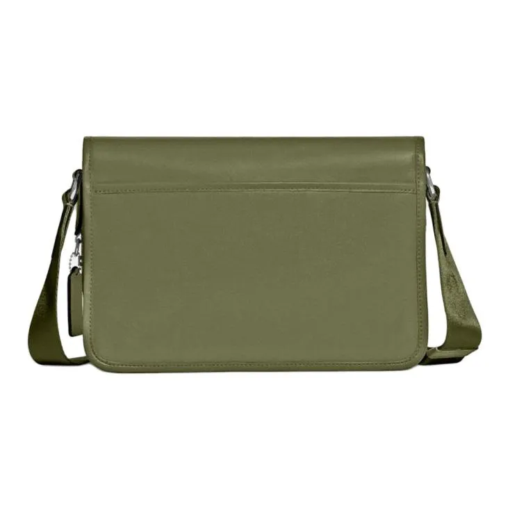 COACH League Cow Leather Messenger Bag Crossbody Bag Shoulder Bag Large Size Men's Moss Green-2