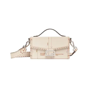 FENDI Baguette Selleria Leather Shoulder Bag Crossbody Bag Handbag Men's Pink