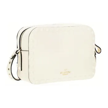 Valentino Rockstud Calfskin Shoulder Bag Crossbody Bag Women's White
