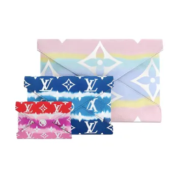 LOUIS VUITTON Pochette Kirigami Lv Escale Pastel/Bleu/Rouge