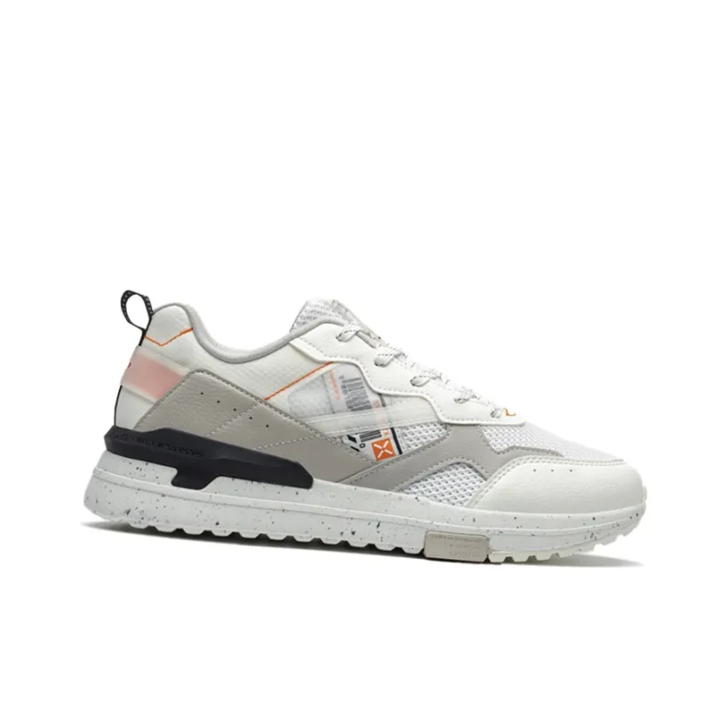 XTEP Cushioned Slip Resistant Abrasion Resistant Low Top Casual Shoes Men's White Gray-1