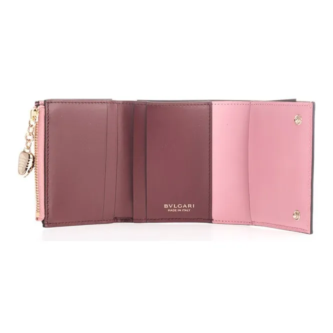 BVLGARI Leather Wallet Women's Pink-3