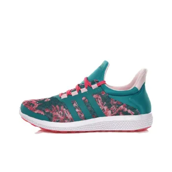 Adidas Cushioning Wear Resistant Low Top Casual Running Shoes Women's Blue Pink