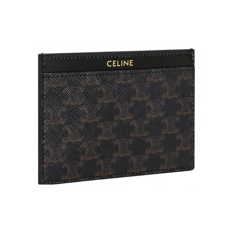 CELINE Triomphe Cow Leather Binding Card Holder Men's Black-1