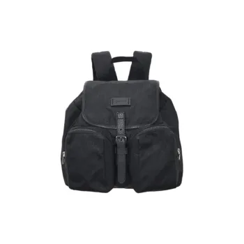 GUCCI Nylon With Leather Backpack Medium Size Unisex Black