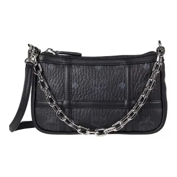 MCM Aren Artificial Leather Pochette, Shoulder Bag, Crossbody Handbag, Shoulder Bag Mini Women's Black