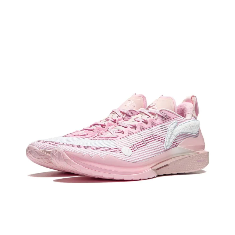 LINING JB2 Basketball Shoes Men Low Top White/Pink-2