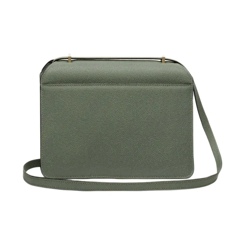 Valextra Millepunte Calfskin Shoulder Bag, Crossbody Bag Medium Size Women's Musk Green-1
