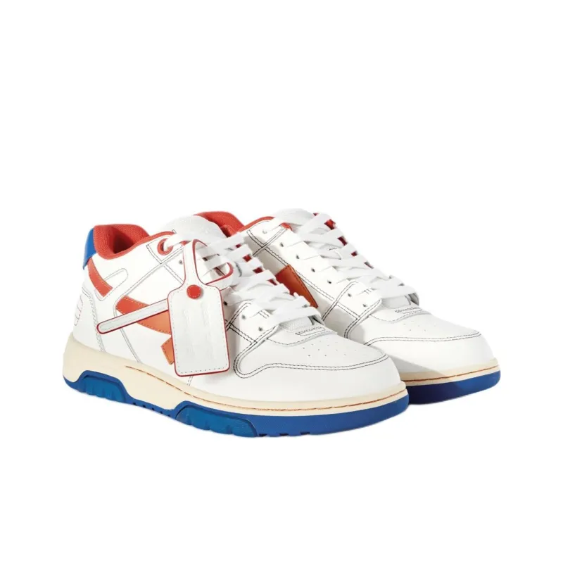 OFF WHITE Out Of Office Ooo Low Tops White Orange Blue Contrast Stitching-2