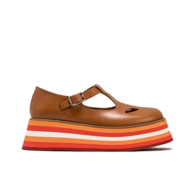Burberry Casual Single Shoes Women's Brown-1