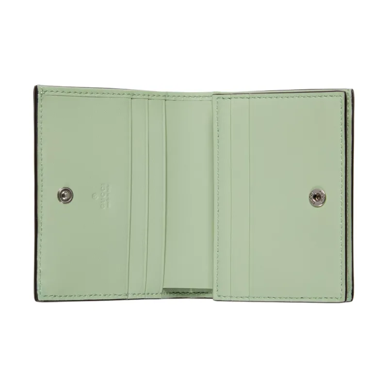 GUCCI Ophidia Denim With Leather Wallet Women's Light Green-5
