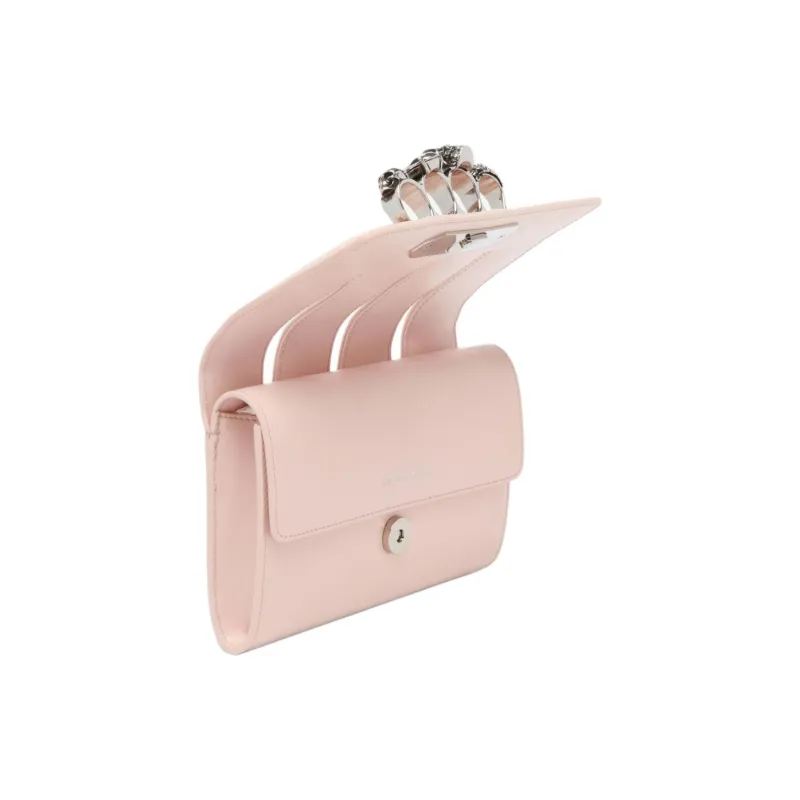 Alexander McQueen Leather One Shoulder Crossbody Clutches Women's Clay-3