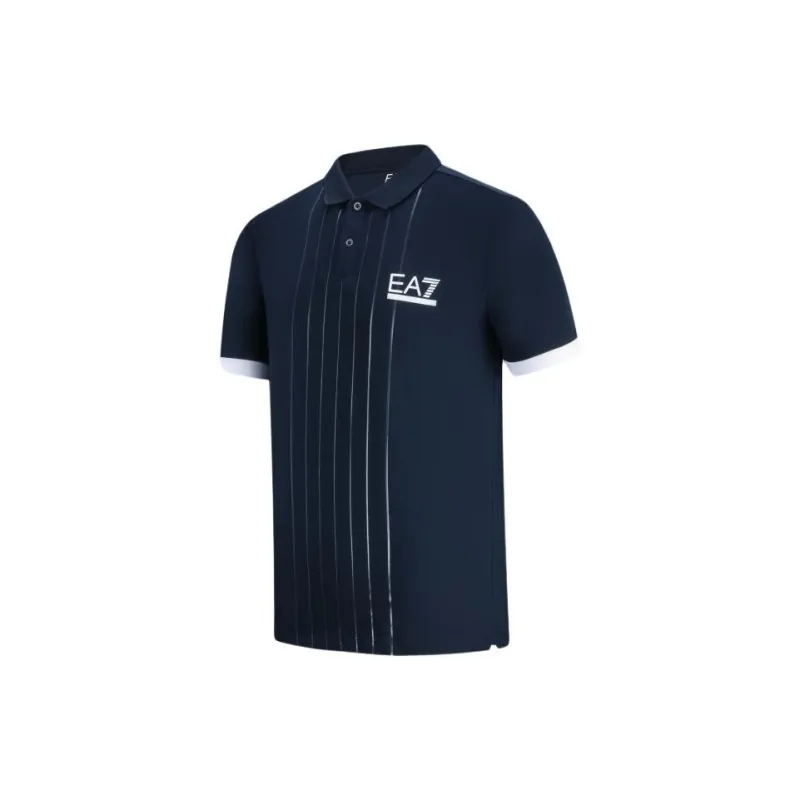 EMPORIO ARMANI EA7 SS24 Polo Shirt Men's Navy Blue-2